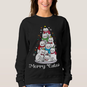 Sweatshirt Joyeux Catmas Drôle Chats mignons Arbre de Noël