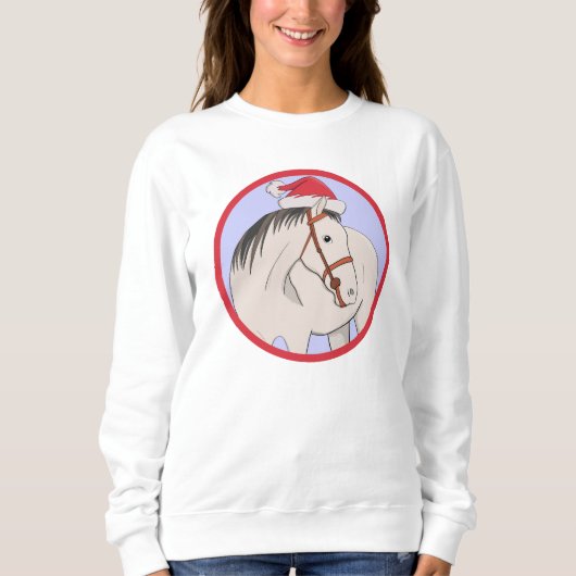 Sweatshirt Joyeux Cheval de Noël (Devant)