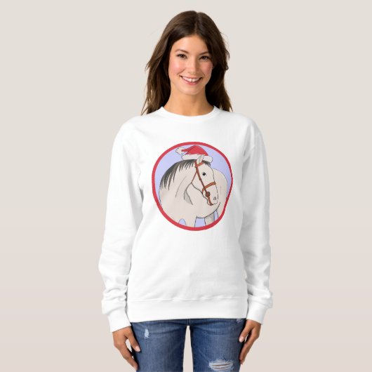 Sweatshirt Joyeux Cheval de Noël (Devant entier)