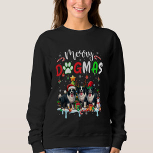 Sweatshirt Joyeux Chien de Noël Trois Père Noël Reindeer Elf