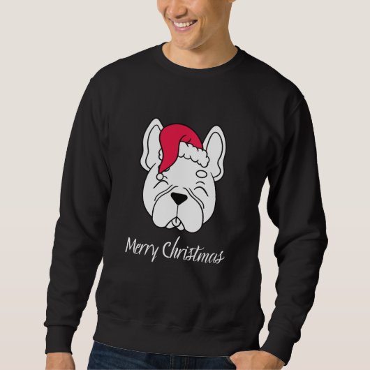 Sweatshirt Joyeux chien drôle de Noël (Devant)