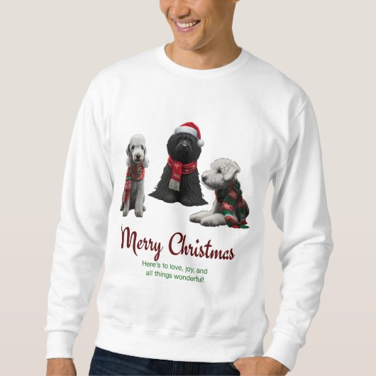 Sweatshirt Joyeux Chiens de Noël (Devant)