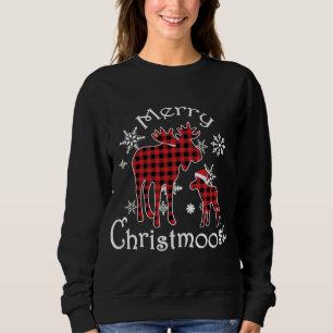 Sweatshirt Joyeux Christmoose Moose Buffalo Red Plaid Christm