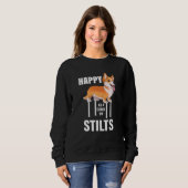 Sweatshirt Joyeux Comme Un Corgi Sur Stilts Apparel (Devant entier)