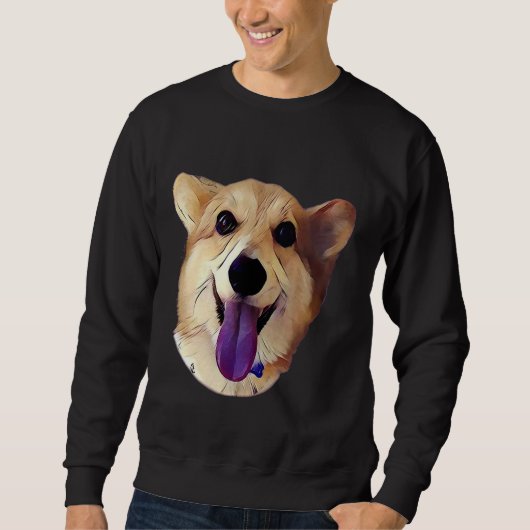 Sweatshirt Joyeux Corgi pourpre (Devant)