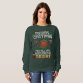 Sweatshirt Joyeux Critmas Loot Drop | Chandail moche de guéri (Devant entier)