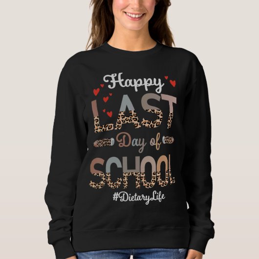 Sweatshirt Joyeux Dernier Jour De L'École Leopard (Devant)