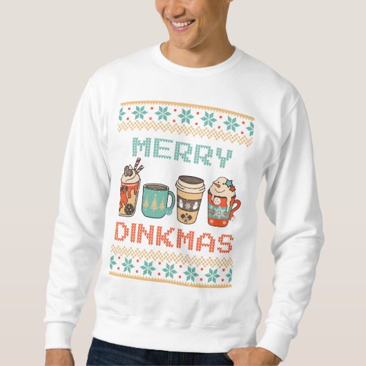 Sweatshirt Joyeux Dinkmas. Chandail de Noël moche Pickleball (Devant)