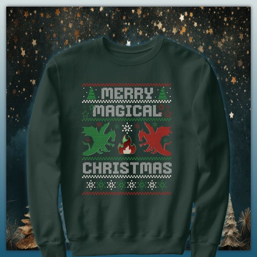 Sweatshirt Joyeux Dragon de Noël Magique Moche Sweater Design