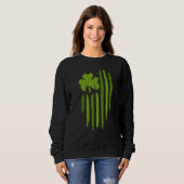 Sweatshirt Joyeux drapeau Jour de la Saint Patrick américain  (Devant entier)