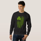 Sweatshirt Joyeux drapeau Jour de la Saint Patrick américain  (Devant entier)