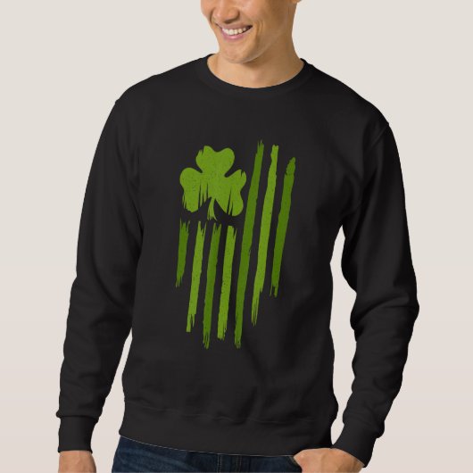 Sweatshirt Joyeux drapeau Jour de la Saint Patrick américain  (Devant)