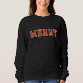 Sweatshirt Joyeux en Orange, Chandail de Noël à l'université (Devant)