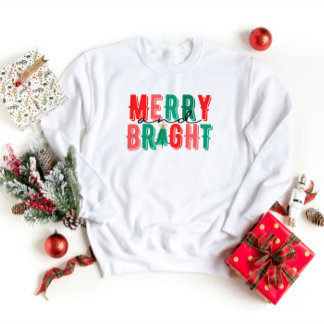 Sweatshirt Joyeux et brillant rétro de Noël