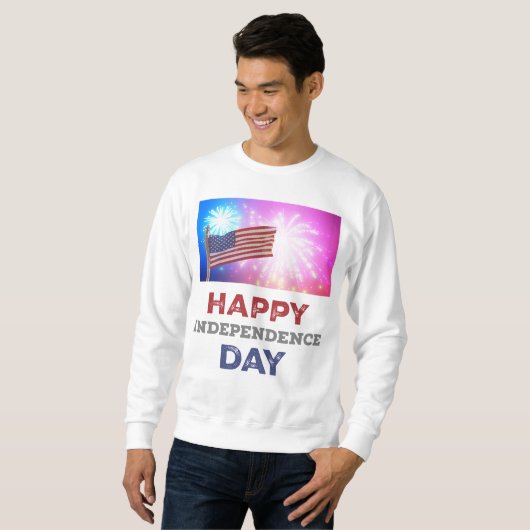 Sweatshirt Joyeux feu d'artifice de l'Indépendance (Devant entier)