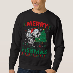 Sweatshirt Joyeux Fishmas Poisson Pêche Papa Pêcheur Noël