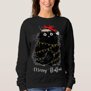 Sweatshirt Joyeux Fluffmas Chats Avec Santa Hat Fluffmas Lumi