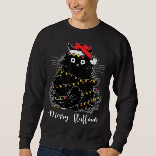 Sweatshirt Joyeux Fluffmas Chats Avec Santa Hat Fluffmas Lumi (Devant)