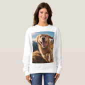 Sweatshirt Joyeux Golden Retriever en cours (Devant entier)