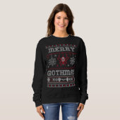 Sweatshirt Joyeux Gothmas Goth Noël Doux moche Spider S (Devant entier)