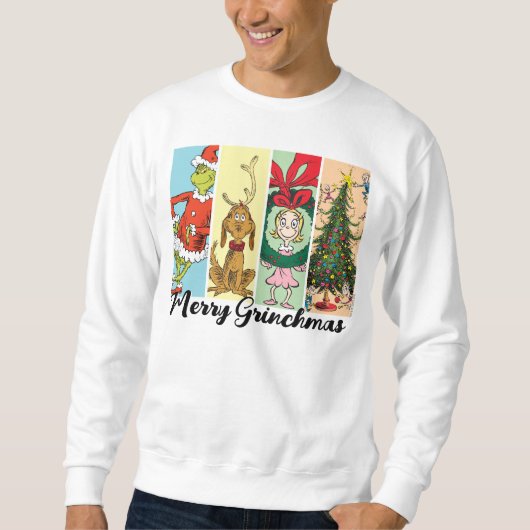 Sweatshirt Joyeux Grinchmas Collage de Fêtes (Devant)