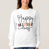 Sweatshirt Joyeux Hallothanksmas Script moderne Joyeux Noël (Devant)