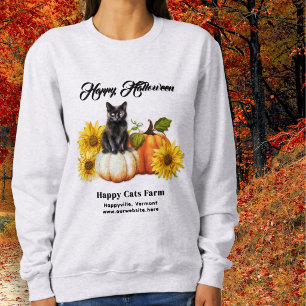 Sweatshirt Joyeux Halloween Chat Noir Citrouilles