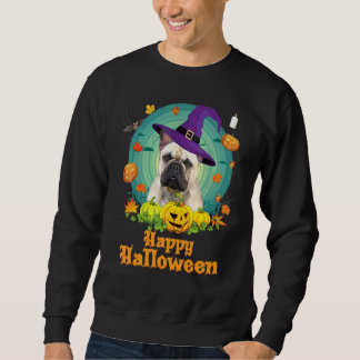 Sweatshirt Joyeux Halloween Chien Bouledogue Français Citroui