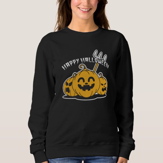 Sweatshirt Joyeux Halloween Citrouille (Devant)