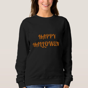 Sweatshirt Joyeux Halloween Femme Orange Noir