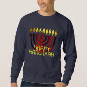 Sweatshirt Joyeux Hanoukka Menorah Red (Devant)