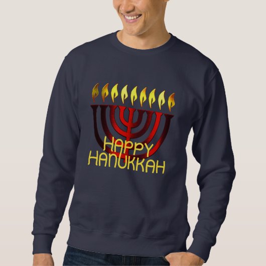 Sweatshirt Joyeux Hanoukka Menorah Red (Devant)