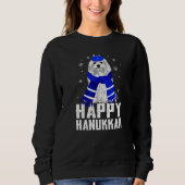 Sweatshirt Joyeux Hanoukka Terrier Dog portant le Casquette j (Devant)