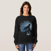 Sweatshirt Joyeux Howlidays avec Howling Wolf et Moon (Devant entier)