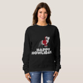Sweatshirt Joyeux Howlidays - mignon chien loup de Noël (Devant entier)
