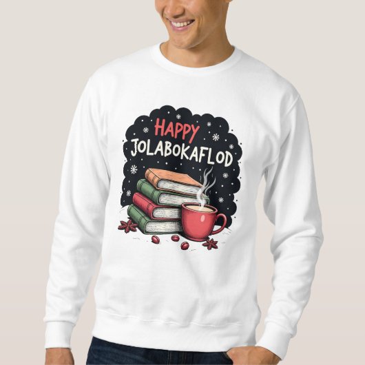 Sweatshirt Joyeux Jolabokaflod Famille Célébration Cadeau (Devant)
