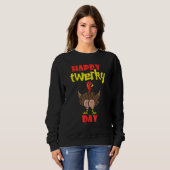 Sweatshirt Joyeux Jour de Twerkey Thanksgiving Mignon Petit P (Devant entier)
