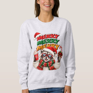 Sweatshirt Joyeux Joyeux Joyeux Noël Raton Laveur Chocolat Ch