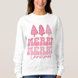 Sweatshirt Joyeux Joyeux Noël - Conception des Fêtes Rose