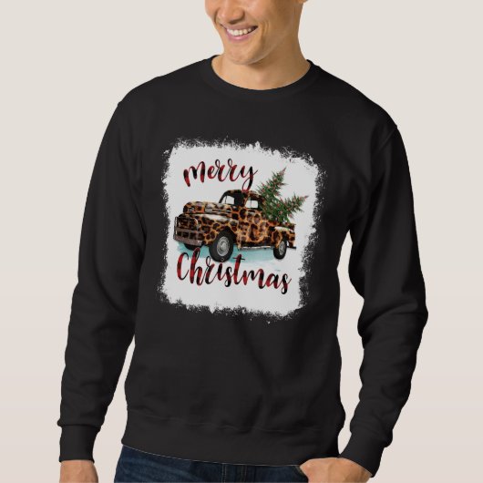 Sweatshirt Joyeux Joyeux Noël Leopard Camion Noël T (Devant)