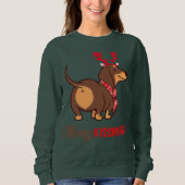 Sweatshirt Joyeux Kissmyass Dachshund Dachshund Reindeer de N (Devant)