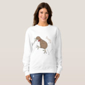 Sweatshirt Joyeux kiwi de saut avec dessin de cravate arc (Devant entier)