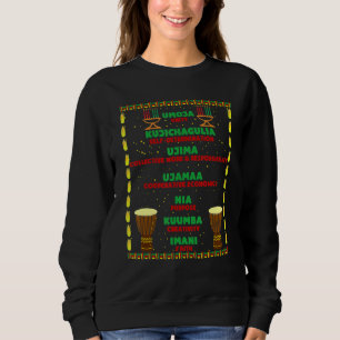 Sweatshirt Joyeux Kwanzaa Sept Principes De Kwanzaa Afrique H