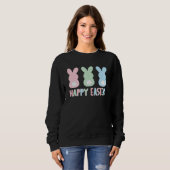 Sweatshirt Joyeux Lapin Plaid Pâques Multicolor Lapin Pâques (Devant entier)