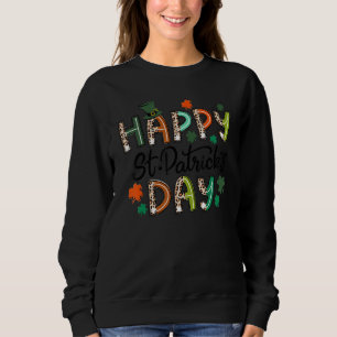 Sweatshirt Joyeux léopard Shamrock de la St Patrick’s Day