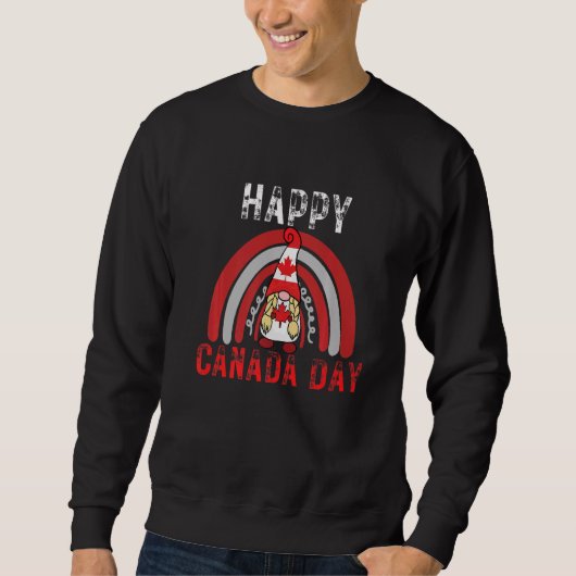 Sweatshirt Joyeux Maple Leaf Canada Flag Candain Arc en ciel (Devant)