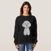 Sweatshirt Joyeux mignon chien blanc (Devant entier)