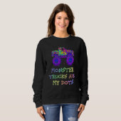 Sweatshirt Joyeux MONSTRE CAMIONS SONT MES POINTS Joyeux Jour (Devant entier)