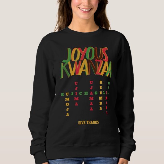 Sweatshirt Joyeux mot de passe KWANZAA (Devant)