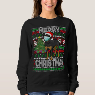 Sweatshirt Joyeux Noël 2020 mignon chien Rottweiler portant